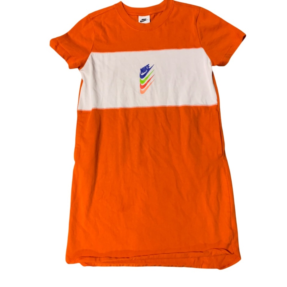 Nike Orange and White T-Shirt Dress